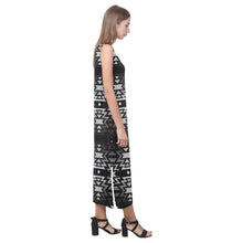 Load image into Gallery viewer, Black Fire Black and Gray Phaedra Sleeveless Open Fork Long Dress (Model D08) Phaedra Sleeveless Open Fork Long Dress (D08) e-joyer 

