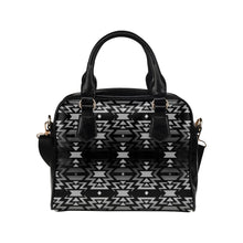 Load image into Gallery viewer, Black Fire Black and Gray Shoulder Handbag (Model 1634) Shoulder Handbags (1634) e-joyer 
