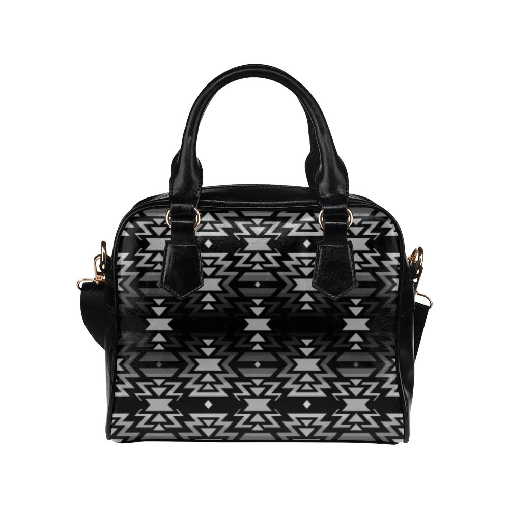 Black Fire Black and Gray Shoulder Handbag (Model 1634) Shoulder Handbags (1634) e-joyer 