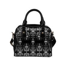 Load image into Gallery viewer, Black Fire Black and Gray Shoulder Handbag (Model 1634) Shoulder Handbags (1634) e-joyer 
