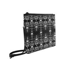 Load image into Gallery viewer, Black Fire Black and Gray Slim Clutch Bag (Model 1668) Slim Clutch Bags (1668) e-joyer 
