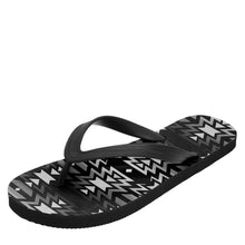 Load image into Gallery viewer, Black Fire Black and White Flip Flops 49 Dzine 
