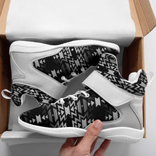 Load image into Gallery viewer, Black Fire Black and White Ipottaa Basketball / Sport High Top Shoes 49 Dzine 
