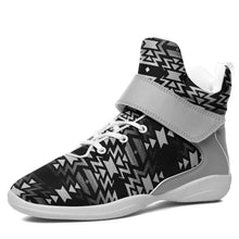 Load image into Gallery viewer, Black Fire Black and White Ipottaa Basketball / Sport High Top Shoes - White Sole 49 Dzine US Women 8.5 / EUR 40 White Sole with Gray Strap 
