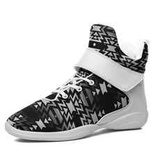 Load image into Gallery viewer, Black Fire Black and White Ipottaa Basketball / Sport High Top Shoes - White Sole 49 Dzine US Women 8.5 / EUR 40 White Sole with White Strap 
