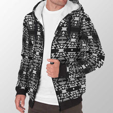 Load image into Gallery viewer, Black Fire Black and White Sherpa Hoodie 49 Dzine 
