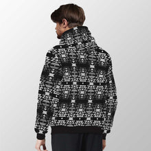 Load image into Gallery viewer, Black Fire Black and White Sherpa Hoodie 49 Dzine 
