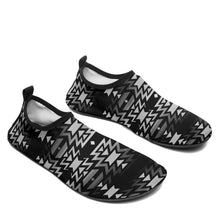 Load image into Gallery viewer, Black Fire Black and White Sockamoccs Kid&#39;s Slip On Shoes 49 Dzine 
