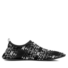 Load image into Gallery viewer, Black Fire Black and White Sockamoccs Slip On Shoes 49 Dzine 

