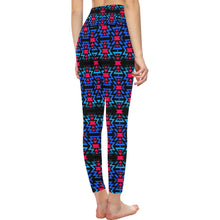 Load image into Gallery viewer, Black Fire Dragonfly All Over Print High-Waisted Leggings (Model L36) High-Waisted Leggings (L36) e-joyer 

