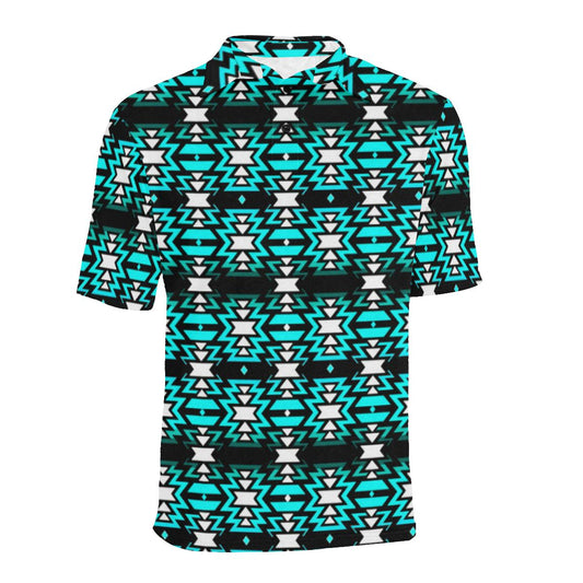 Black Fire Firefly Men's All Over Print Polo Shirt (Model T55) Men's Polo Shirt (Model T55) e-joyer 
