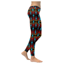 Load image into Gallery viewer, Black Fire II Low Rise Leggings (Model L05) Low Rise Leggings (Invisible Stitch) (L05) e-joyer 
