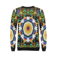 Load image into Gallery viewer, Black Fire Star All Over Print Crewneck Sweatshirt for Women (Model H18) Crewneck Sweatshirt for Women (H18) e-joyer 
