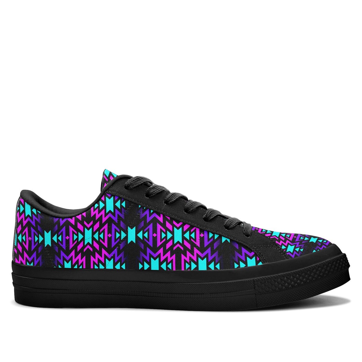 Black Fire Winter Sunset Aapisi Low Top Canvas Shoes Black Sole 49 Dzine 