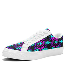 Load image into Gallery viewer, Black Fire Winter Sunset Aapisi Low Top Canvas Shoes White Sole 49 Dzine 
