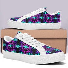 Load image into Gallery viewer, Black Fire Winter Sunset Aapisi Low Top Canvas Shoes White Sole 49 Dzine 
