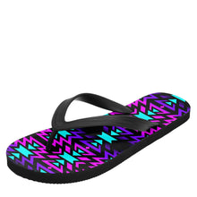 Load image into Gallery viewer, Black Fire Winter Sunset Flip Flops 49 Dzine 
