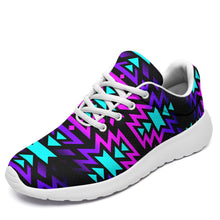 Load image into Gallery viewer, Black Fire Winter Sunset Ikkaayi Sport Sneakers 49 Dzine US Women 4.5 / US Youth 3.5 / EUR 35 White Sole 
