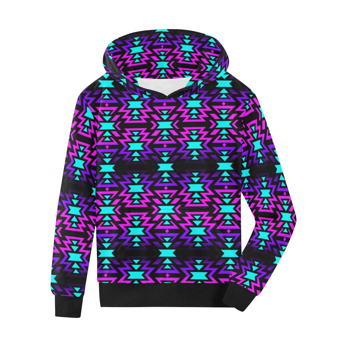 Black Fire Winter Sunset Kids' All Over Print Hoodie (Model H38) Kids' AOP Hoodie (H38) e-joyer 