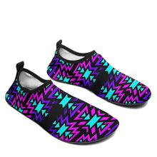 Load image into Gallery viewer, Black Fire Winter Sunset Sockamoccs Kid&#39;s Slip On Shoes 49 Dzine 
