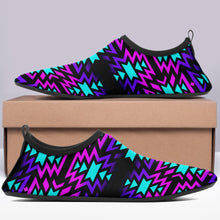 Load image into Gallery viewer, Black Fire Winter Sunset Sockamoccs Slip On Shoes 49 Dzine 
