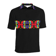 Load image into Gallery viewer, Black II Blanket Strip - I Men&#39;s All Over Print Polo Shirt (Model T55) Men&#39;s Polo Shirt (Model T55) e-joyer 
