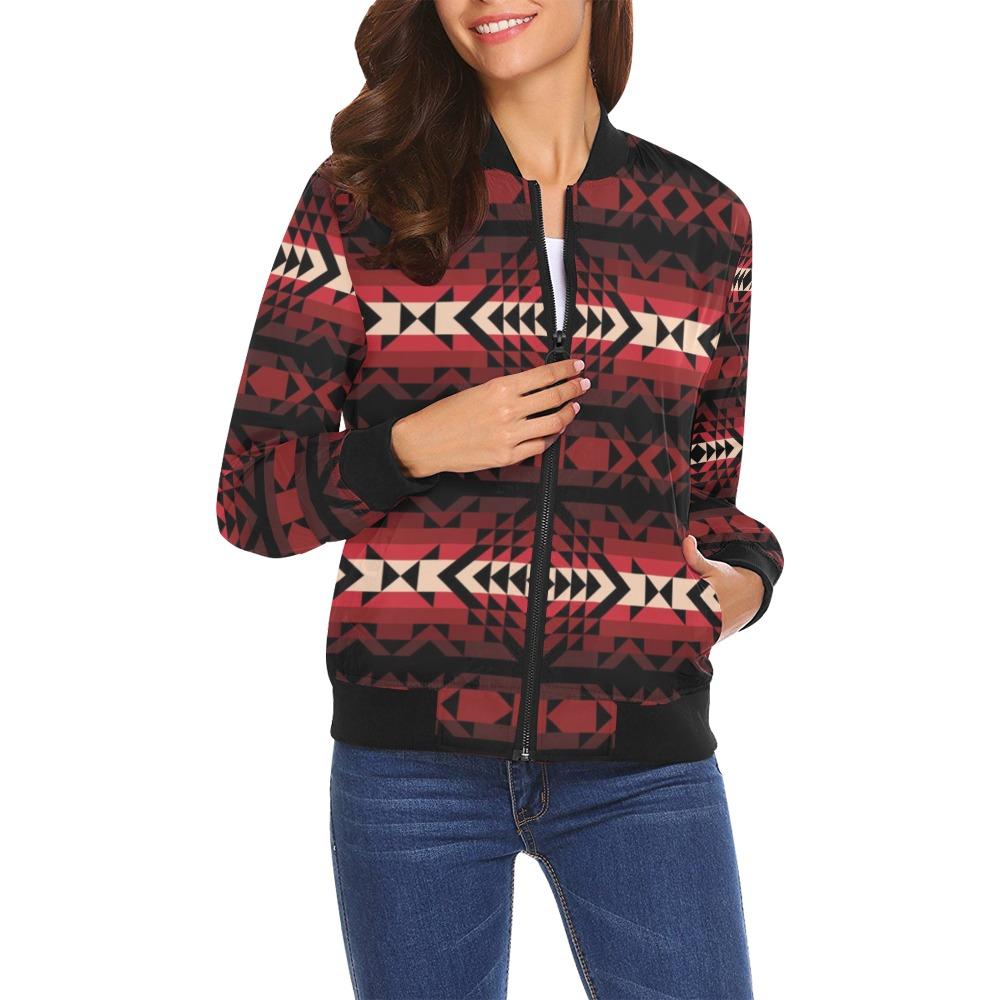 Black Rose All Over Print Bomber Jacket for Women (Model H19) All Over Print Bomber Jacket for Women (H19) e-joyer 