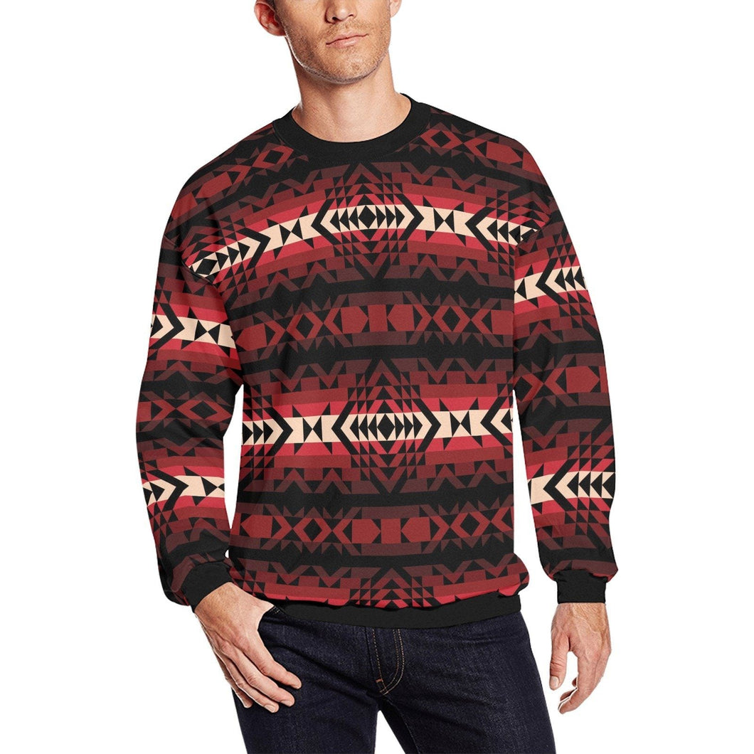 Black Rose All Over Print Crewneck Sweatshirt for Men (Model H18) shirt e-joyer 