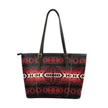 Load image into Gallery viewer, Black Rose Leather Tote Bag/Large (Model 1640) bag e-joyer 
