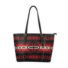 Load image into Gallery viewer, Black Rose Leather Tote Bag/Large (Model 1640) bag e-joyer 
