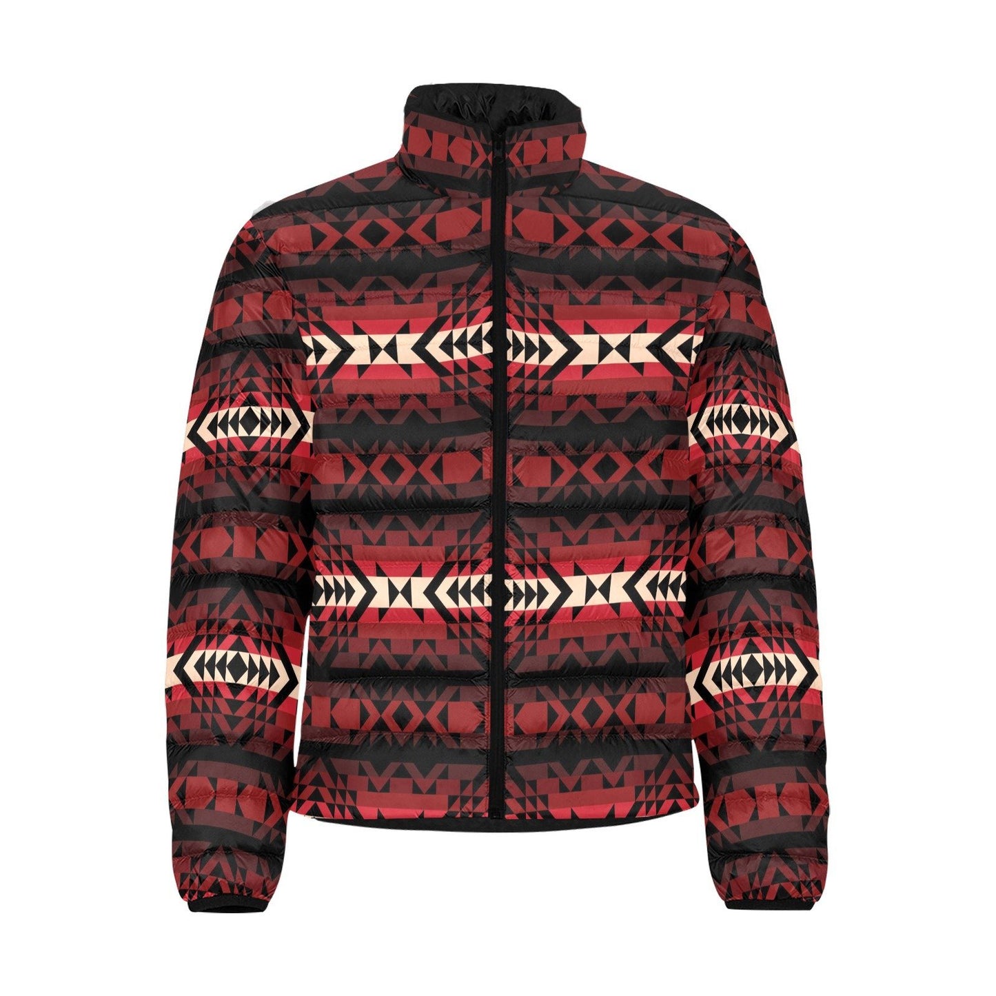 Black Rose Men's Stand Collar Padded Jacket (Model H41) Men's Stand Collar Padded Jacket (H41) e-joyer 