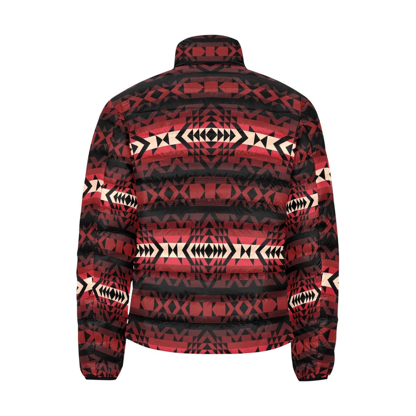 Black Rose Men's Stand Collar Padded Jacket (Model H41) Men's Stand Collar Padded Jacket (H41) e-joyer 