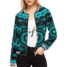 Load image into Gallery viewer, Black Sky Star All Over Print Bomber Jacket for Women (Model H21) All Over Print Bomber Jacket for Women (H21) e-joyer 
