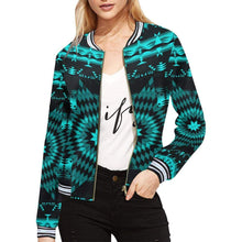 Load image into Gallery viewer, Black Sky Star All Over Print Bomber Jacket for Women (Model H21) All Over Print Bomber Jacket for Women (H21) e-joyer 
