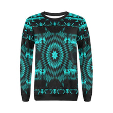 Load image into Gallery viewer, Black Sky Star All Over Print Crewneck Sweatshirt for Women (Model H18) Crewneck Sweatshirt for Women (H18) e-joyer 
