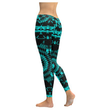 Load image into Gallery viewer, Black Sky Star Low Rise Leggings (Invisible Stitch) (Model L05) Low Rise Leggings (Invisible Stitch) (L05) e-joyer 
