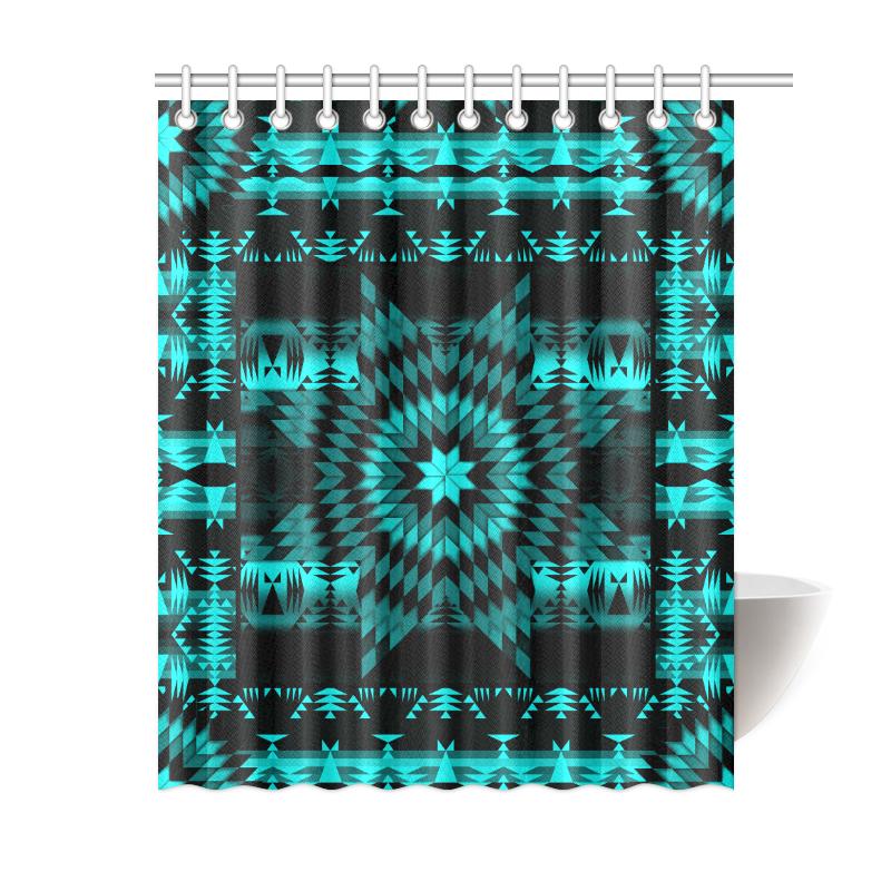 Black Sky Star Quilt Shower Curtain 60