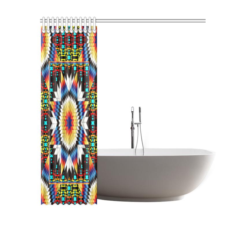 Blackfire and Turquoise Star Shower Curtain 60"x72" Shower Curtain 60"x72" e-joyer 