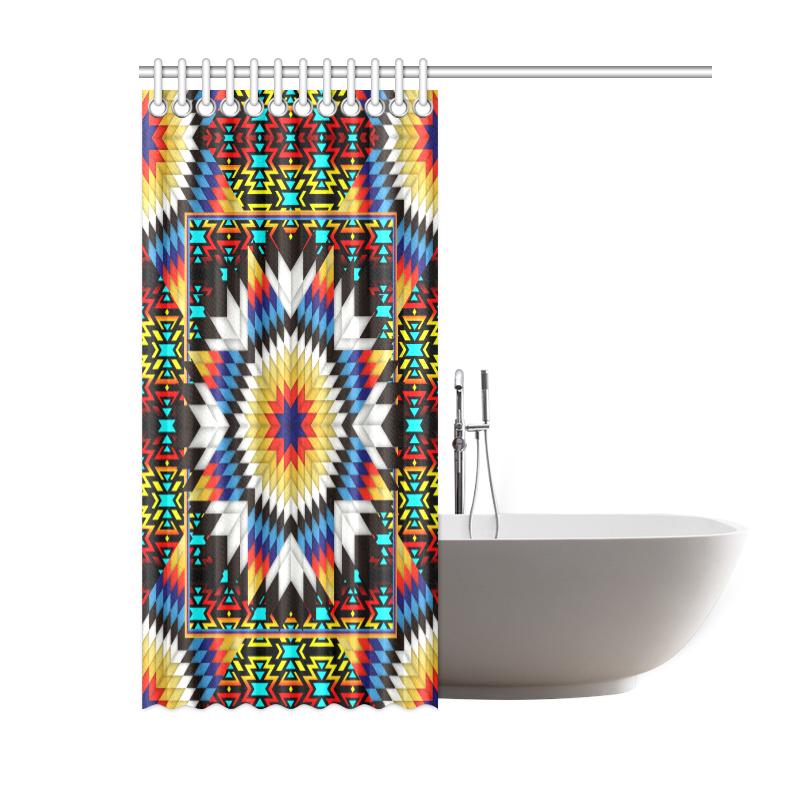 Blackfire and Turquoise Star Shower Curtain 60"x72" Shower Curtain 60"x72" e-joyer 