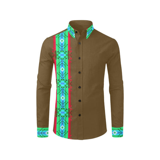 Blanket Strip Earth Men's All Over Print Casual Dress Shirt (Model T61) Men's Dress Shirt (T61) e-joyer 