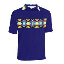 Load image into Gallery viewer, Blue Blanket Strip - I Men&#39;s All Over Print Polo Shirt (Model T55) Men&#39;s Polo Shirt (Model T55) e-joyer 
