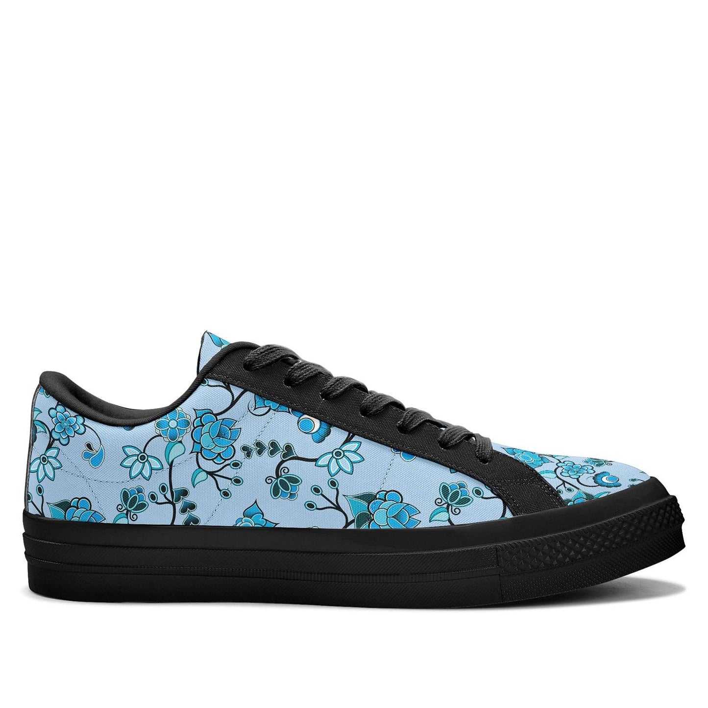 Blue Floral Amour Aapisi Low Top Canvas Shoes Black Sole aapisi Herman 