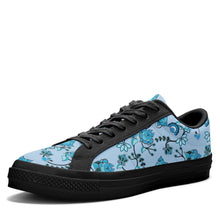 Load image into Gallery viewer, Blue Floral Amour Aapisi Low Top Canvas Shoes Black Sole aapisi Herman 
