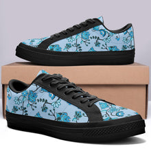 Load image into Gallery viewer, Blue Floral Amour Aapisi Low Top Canvas Shoes Black Sole aapisi Herman 
