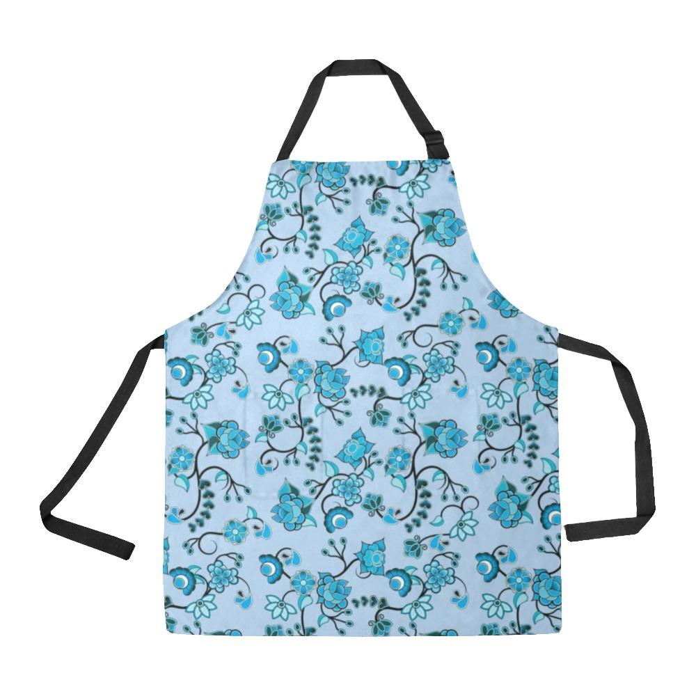 Blue Floral Amour All Over Print Apron All Over Print Apron e-joyer 