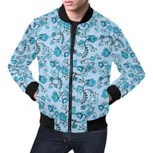 Load image into Gallery viewer, Blue Floral Amour All Over Print Bomber Jacket for Men (Model H19) All Over Print Bomber Jacket for Men (H19) e-joyer 
