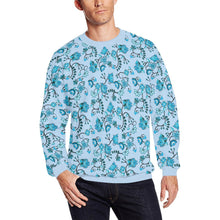 Load image into Gallery viewer, Blue Floral Amour All Over Print Crewneck Sweatshirt for Men (Model H18) shirt e-joyer 
