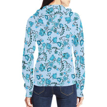 Load image into Gallery viewer, Blue Floral Amour All Over Print Full Zip Hoodie for Women (Model H14) All Over Print Full Zip Hoodie for Women (H14) e-joyer 
