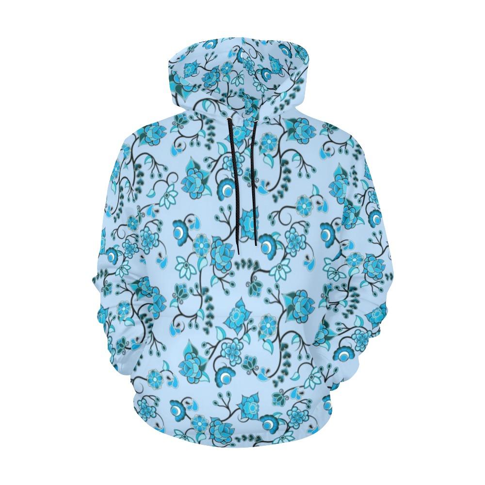Blue Floral Amour All Over Print Hoodie for Men (USA Size) (Model H13) All Over Print Hoodie for Men (H13) e-joyer 