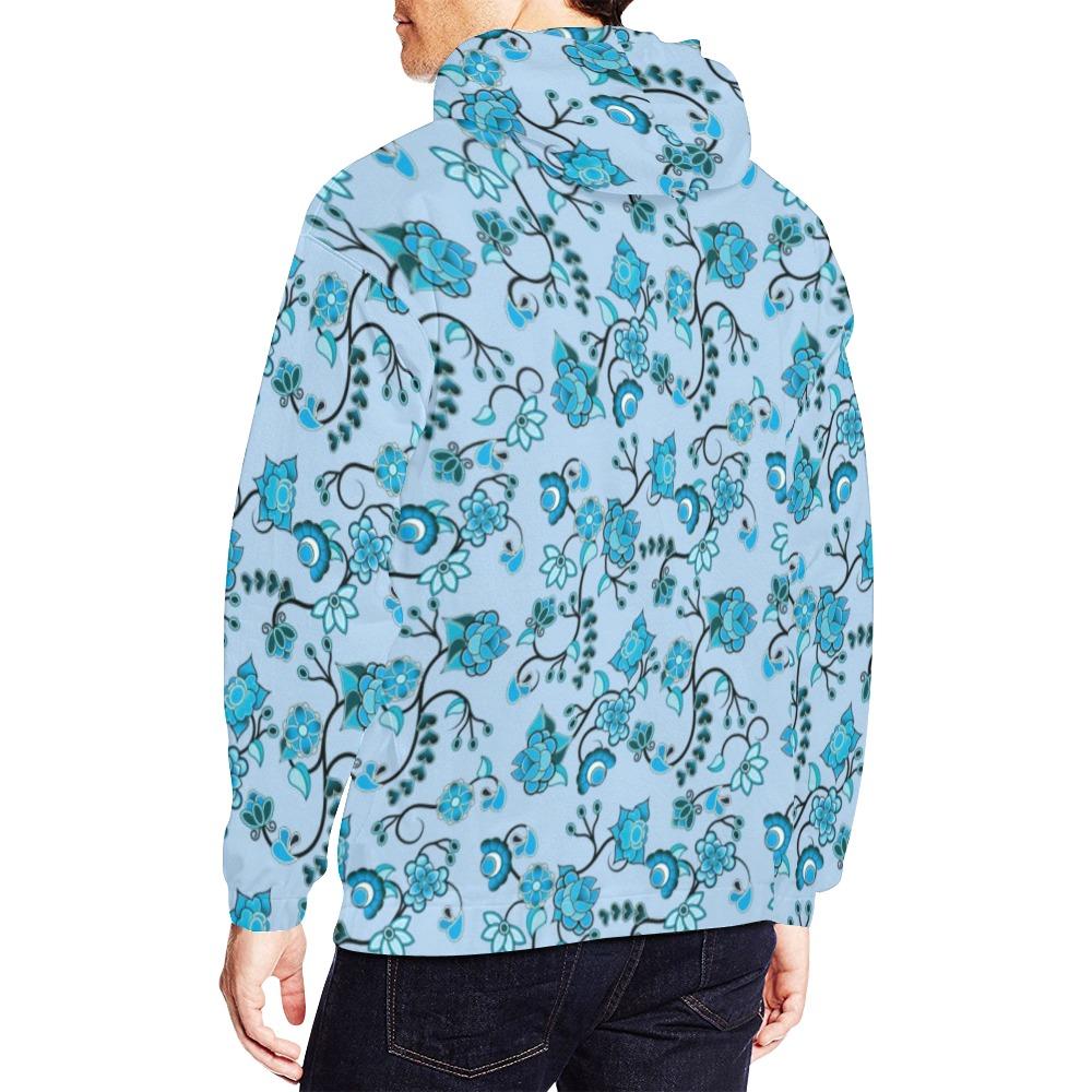 Blue Floral Amour All Over Print Hoodie for Men (USA Size) (Model H13) All Over Print Hoodie for Men (H13) e-joyer 